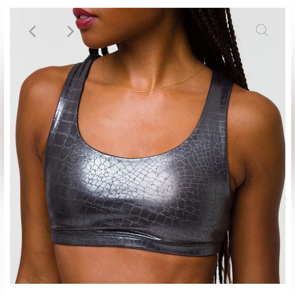 Onzie Mercury Foil Mudra Sports Bra Metallic Size M